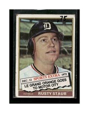 Rusty Staub 1976 Topps #120T Traded Detroit Tigers Baseball Card