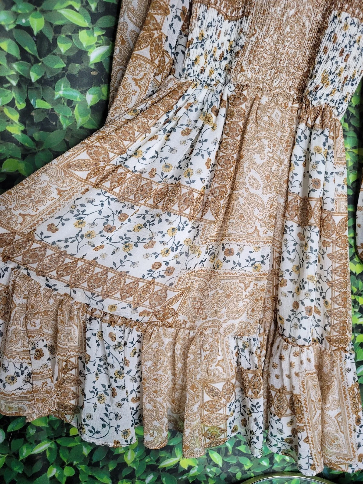 UNDERCOVER Abito contadino a maniche lunghe marrone Saints Secret donna taglia 9