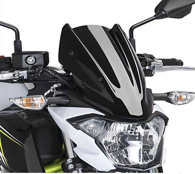 Bulle racing Kawasaki Z650 2017-2019 saute-vent noir haute protection 33cm