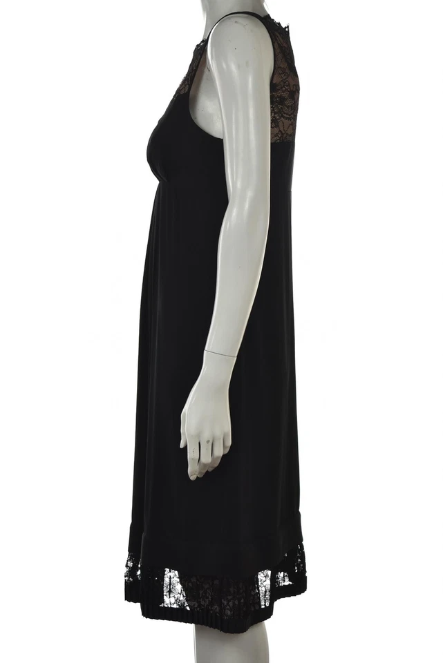 Женское платье Catherine Malandrino размер 4 черное кружевное шелковое ниже колена - Изображение 3 из 4