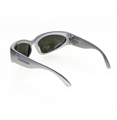 BALENCIAGA SWIFT 0157 Silver Mirror Logo Print Wrap Mask BALENCIAGA SWIFT 0157 Silver Mirror Logo Print Wrap Mask
