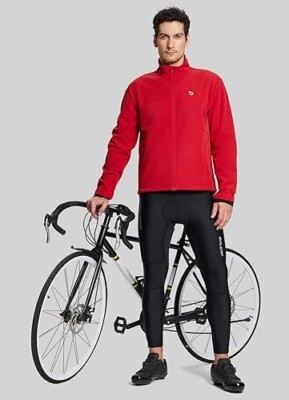 BALEAF Men's Winter Windproof Softshell Warmup Jacket, Red, XL