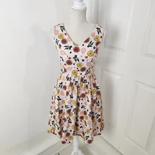 Tulip B Dress Womens S Pink Modern Vintage Retro Peach Cherry Fruit Citrus
