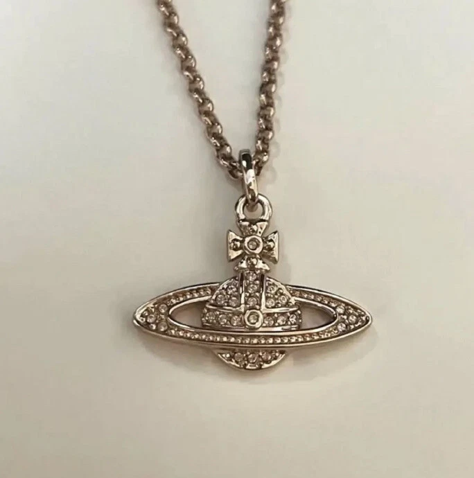 Vivienne Westwood Rose Gold Mini Bas Relief Necklace Argento.com