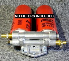 Cummins Diesel Remote 1 Micron Fuel Dual Filter Mount No Filters Baldwin Bf7587