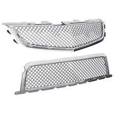 New Chrome Front Upper & Lower Grille For Cadillac CTS-V 2009-2014 Honeycomb