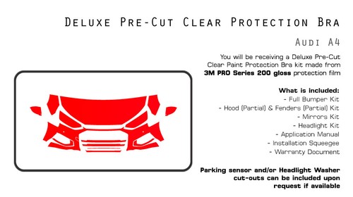 Audi A4 2020-2025 3M PRO Series PreCut Paint Protection Film Clear Bra PPF Kit - Picture 5 of 6