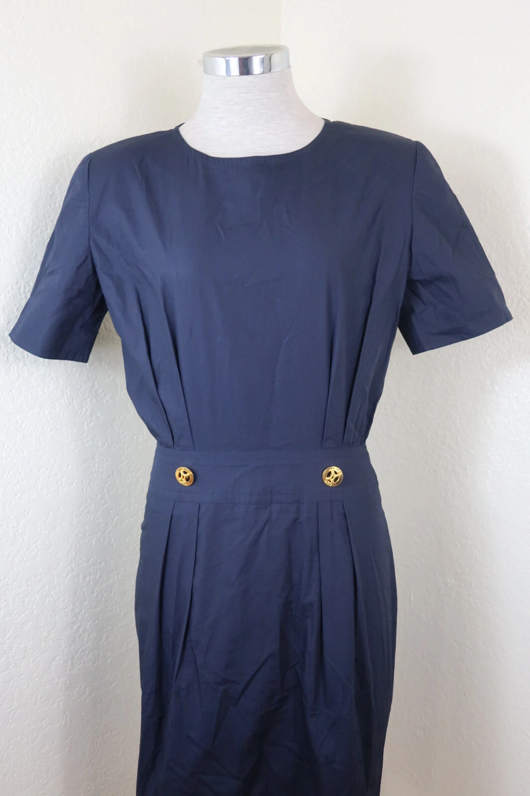 Abito vintage CELINE Paris Marque Depose gonna a matita blu taglia 40 4 5 6