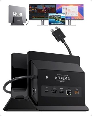 New - Pulwtop MacBook Docking Station Dual Monitor, Vertical Mac Laptop Docking 