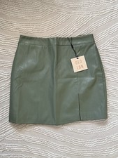 QED London Minirock Lederimitat Kunstleder Rock Mit Schlitz