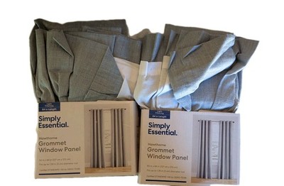 2X Panels 50''X84'' Light Filtering Cham. Blue Simply Essential Grommet Curtains