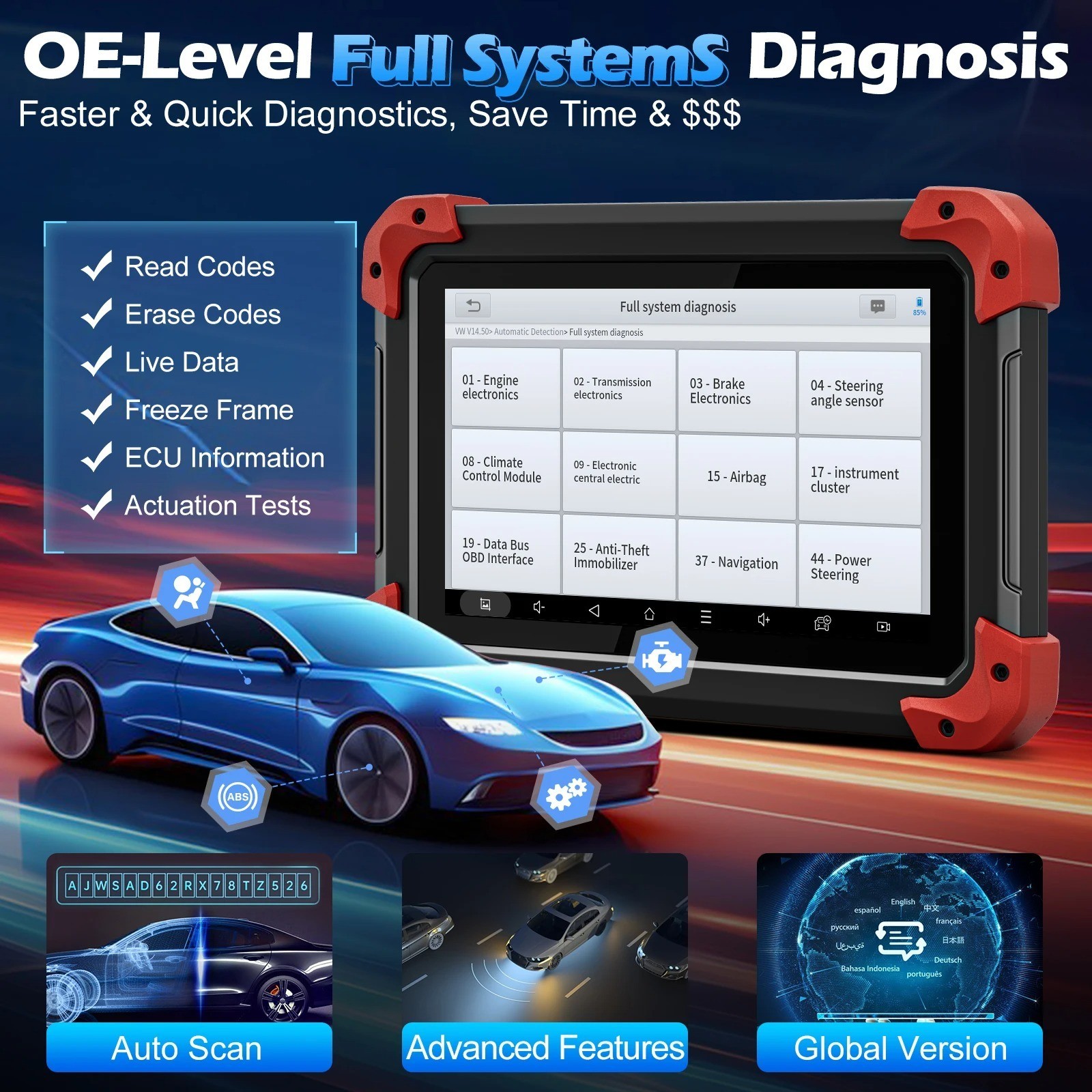 Lecteur Codes OBD2 D7 Scanner Auto Valise Diagnostic et Programmeur PIN ProKit - 3