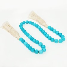 Gemstone Bead Garland with Tassel,31inch Farmhouse Rustic Country Table Decor Pr