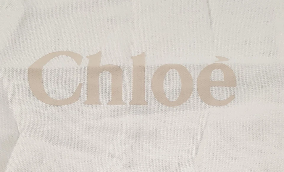 CHLOE 集尘袋白色抽绳旅行储物袋中号 8x13 — 第 3/3 张图片