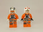 LEGO Star Wars Minifig Rebel Pilot X-Wing Orange Flight Suit Helmet 2 Pack