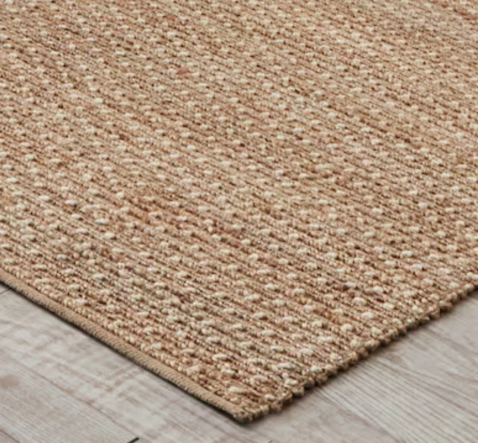 Allen & Roth Speckled Dunes 2x3’ Loomed Jute Natural & Ivory Indoor Rug - Image 3 of 4