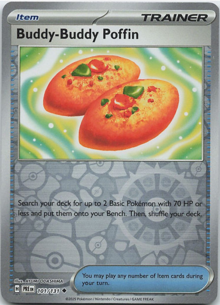 Prismatic Evolutions - Buddy-Buddy Poffin - 101/131 - Reverse Holo - NM/M