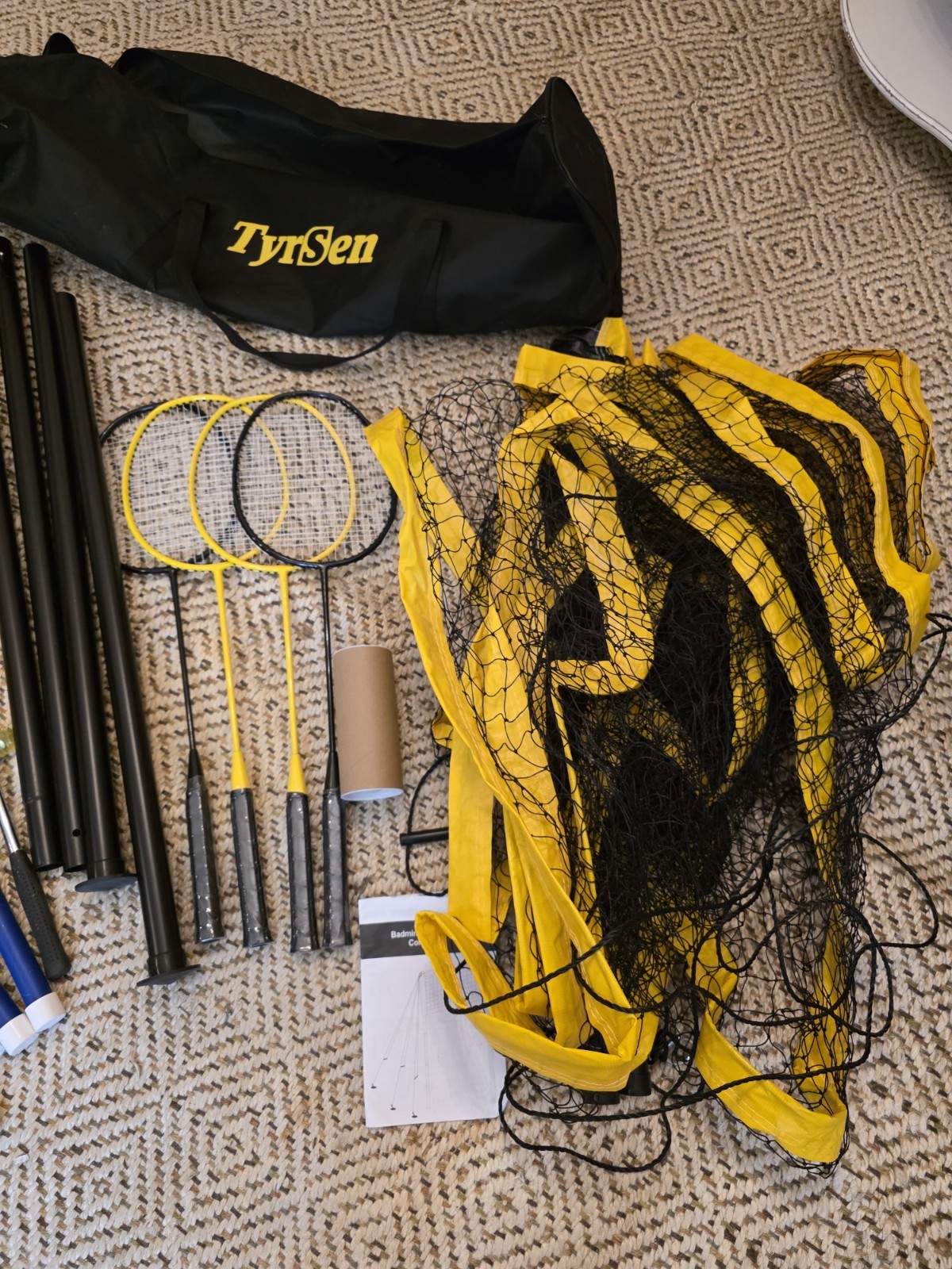 Compact Outdoor Volleyball and Badminton Combo Set - Easy Setup & Transport