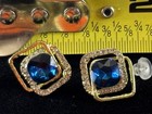 Earrings Royal Blue Sapphire Rhinestone with post set — photo 3