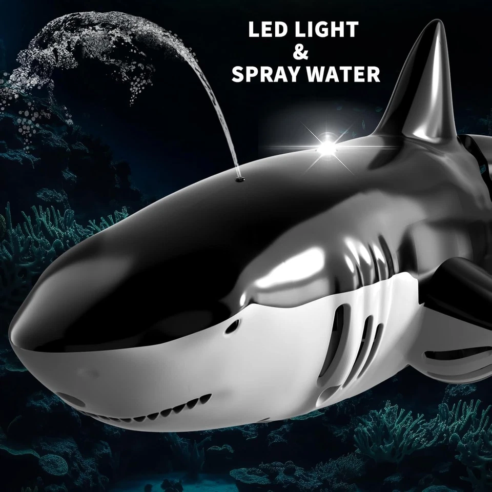 2.4Ghz Remote Control Shark Toy for Pool, 1:18 Scale High Simulation RC Shark wi - Image 4 of 4