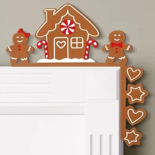 Metal Christmas Gingerbread Door Topper 11.8 x 11.8 Christmas Door Frame Deco...