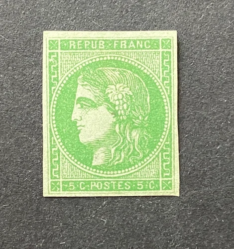 France Stamp, Mi. 39 b, SG. 157, certificate, cat. €360, France, Cert