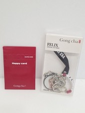 Stray Kids FELIX x Gong Cha Official Special Keyring Happy Card NEW Limited KPOP