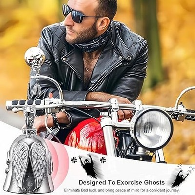 Guardian Bell Biker Bell, Motorrad Glocke Glücksbringer, Edelstahl Motorradglock