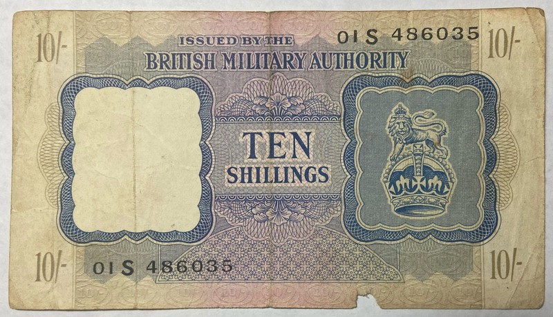 1943 British Military 10 Shillings  Combine Shipping