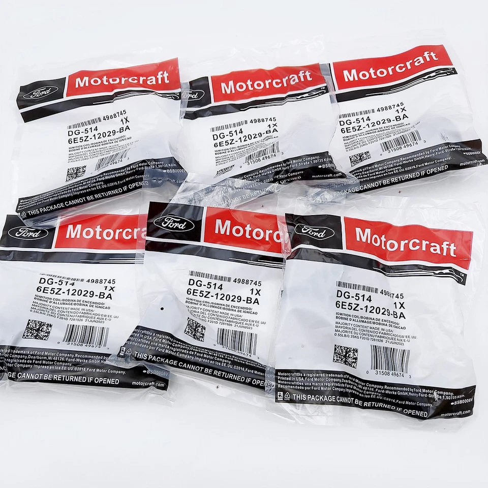 6xIgnition Coils Motorcraft DG514 For Ford Escape Fusion Lincoln Mercury 3.0L V6 Foto 3 de 4