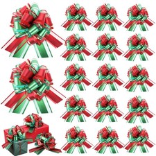 24 PCS 6 Inch Christmas Large Pull Bows DoubleLayer Ribbon Gift Wrapping
