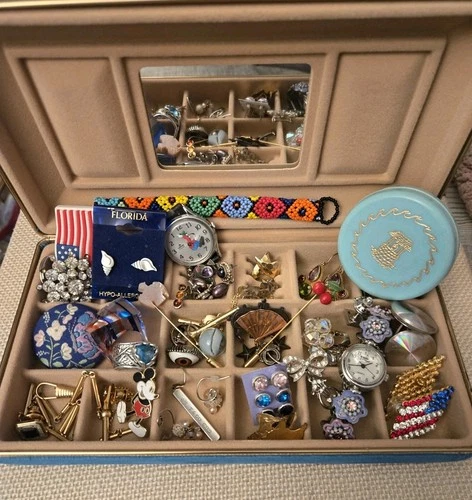 Vintage Estate Junk Drawer Lot Jewelry Tiffany & Co, Sterling Gold Plated Pearls