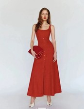 Reformation Fraise Linen Dress Red - Size 2