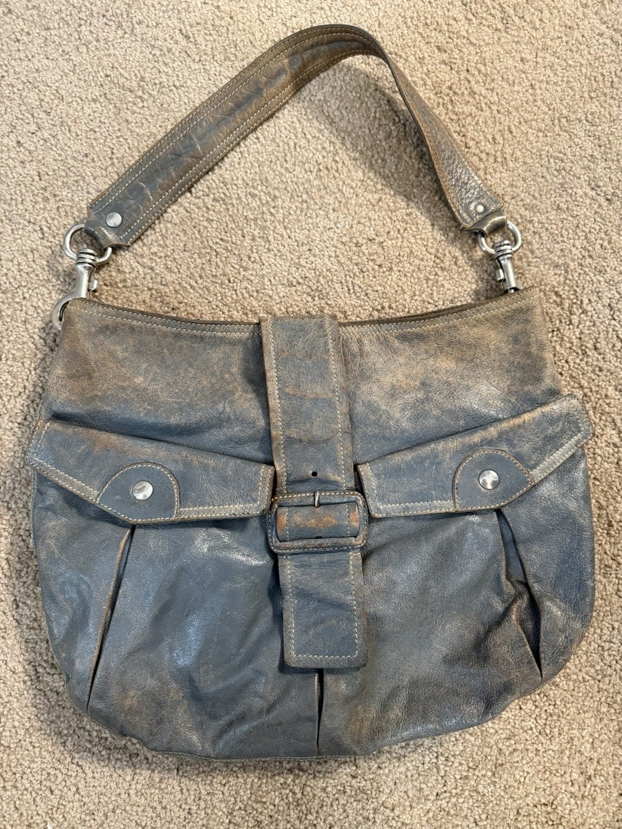 Miu Miu Archive 90S Blue Leather Shoulder Bag - As Is - Heavily