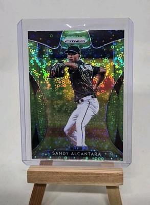 Sandy Alcantara /199 Lime Green Donut Circles Prizm Tier 2 2019 Prizm