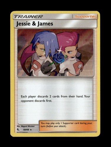 Jessie & James 58/68 Hidden Fates Holo Rare Pokemon TCG NM