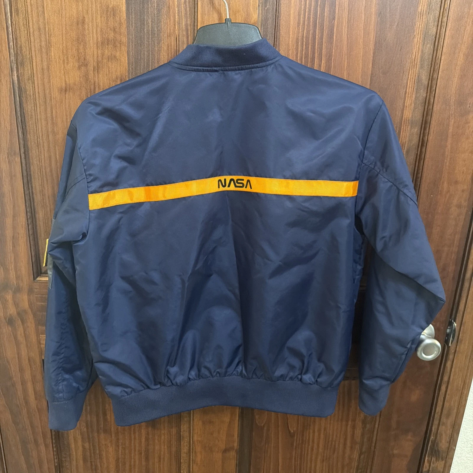 ASSTSERIES NASA Bomber Jacket Black Flight Jacket Space Logo Mens Medium Costume - product detail image 12