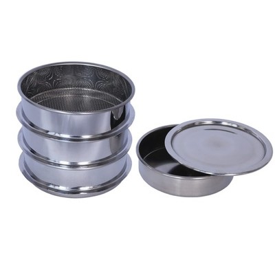 3 Pcs Lab Sieves，6 Inch Diameter Test Sifter with Tray and lid