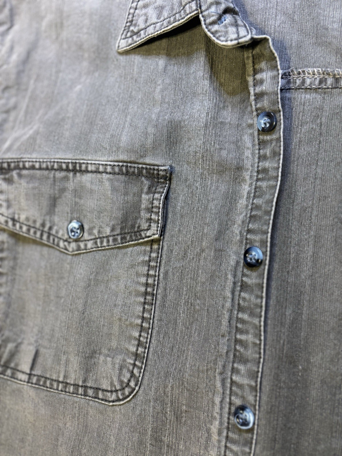 LOVERBIRD Gray Denim Button Front Collared Vest w… - image 21