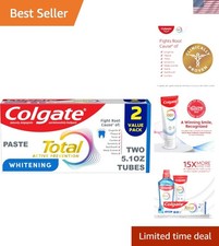 Total Whitening Toothpaste, 5.1 oz, 2 Pack - Antibacterial Fluoride Mint Formula 1.41 per gallon