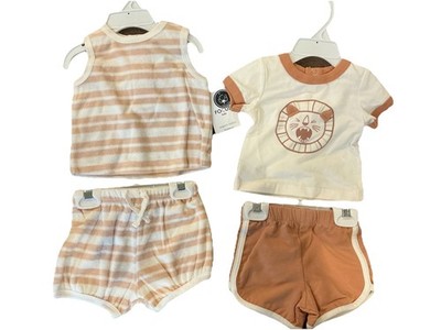 NWT Focus Kids 3m Desert Tropics Organic Cotton Set Of 2 Short Set 
