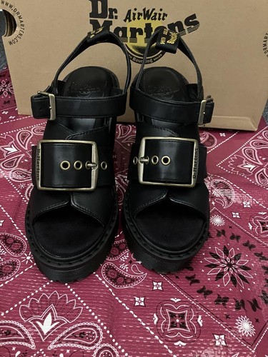 Dr. Martens Granik Thick Sole Heel Sandals Black UK3Us 6.5 NearUnused - Picture 2 of 11