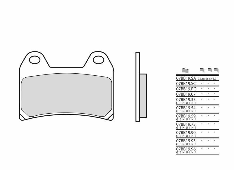 Plaquettes de frein Brembo 07BB1990 moto métal fritté route