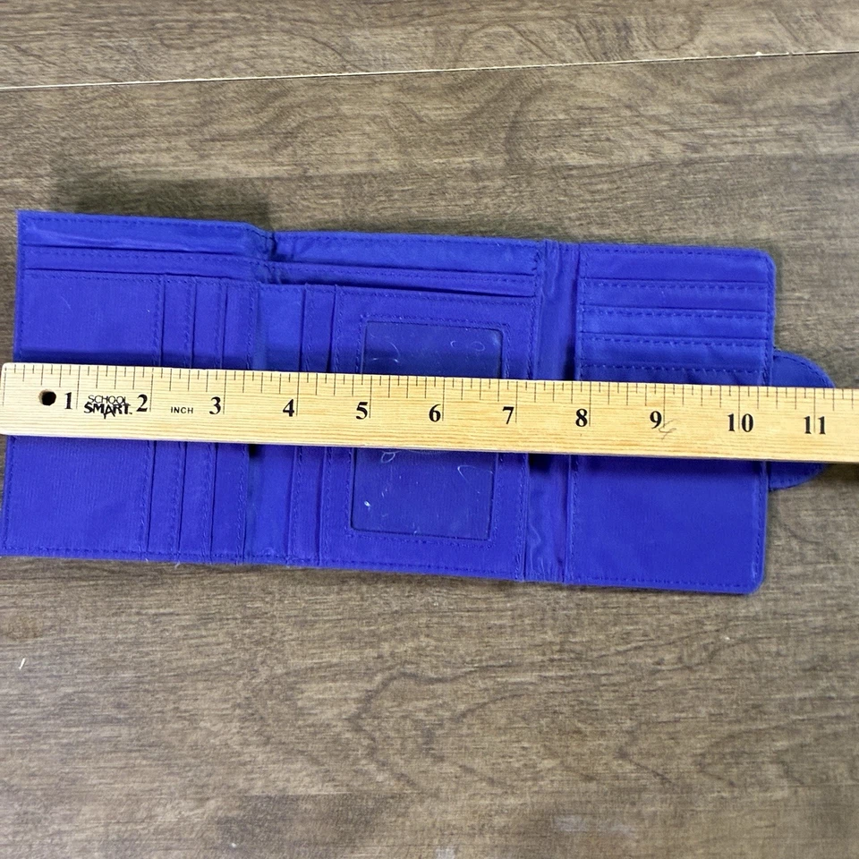 Big Skinny Trixie Tri-Fold Slim Wallet Nylon Purple Id Card Money Holder Snap - Image 4 of 4