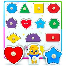 Wooden Toys, Peg Puzzle Toys, Educational Wooden Puzzles for Montessori and P...