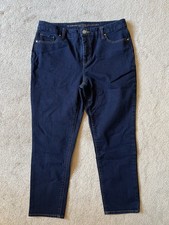 JEANS - So Slimming -Chico's - Girlfriend Slim Leg Ankle-Dark Blue - 1.5P 10P 