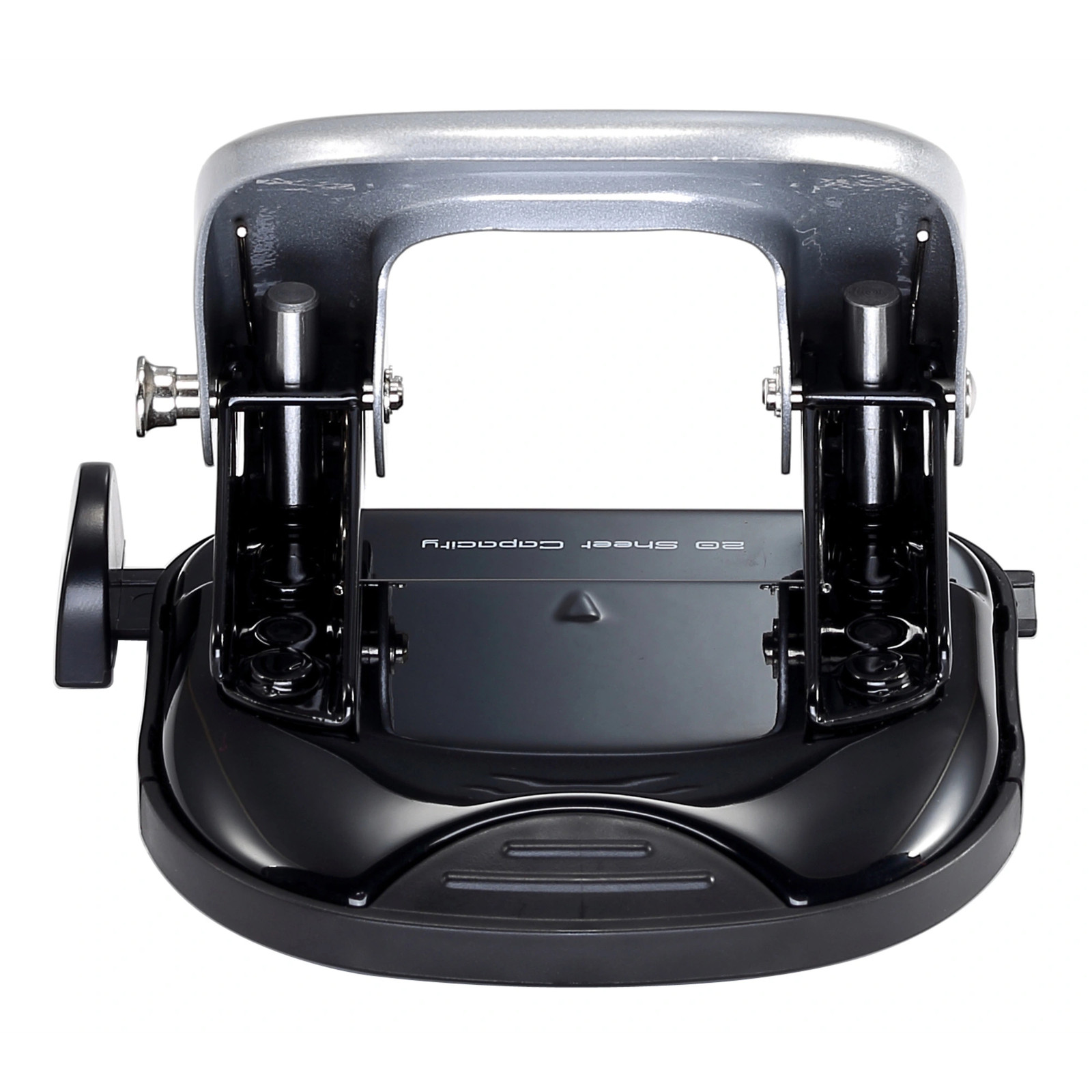 Bostitch EZ Squeeze Two-Hole Punch, 20 Sheet Capacity, Black/Gray