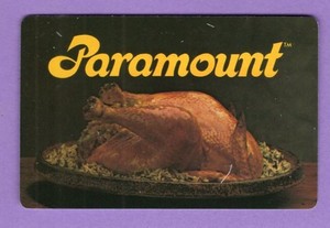 1 Single Swap Playing Card PARAMOUNT AD COOKED THANKSGIVING TURKEY MEAT FOOD