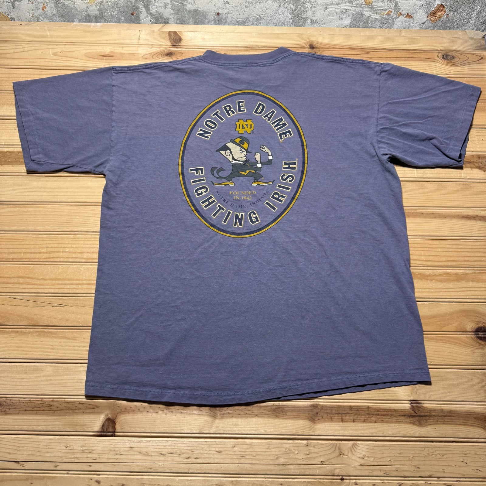 Vintage 90s Notre Dame Fighting Irish Indiana Leprechaun NCAA T-Shirt USA - XL