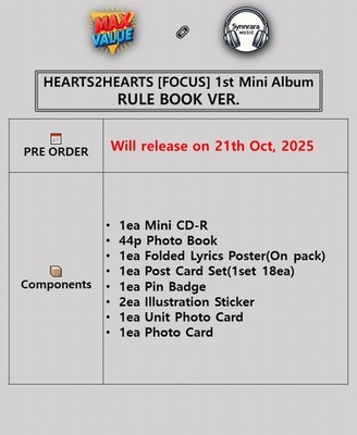HEARTS2HEARTS FOCUS 1st Mini Album RULE BOOK Ver/Mini CD+PhotoBook